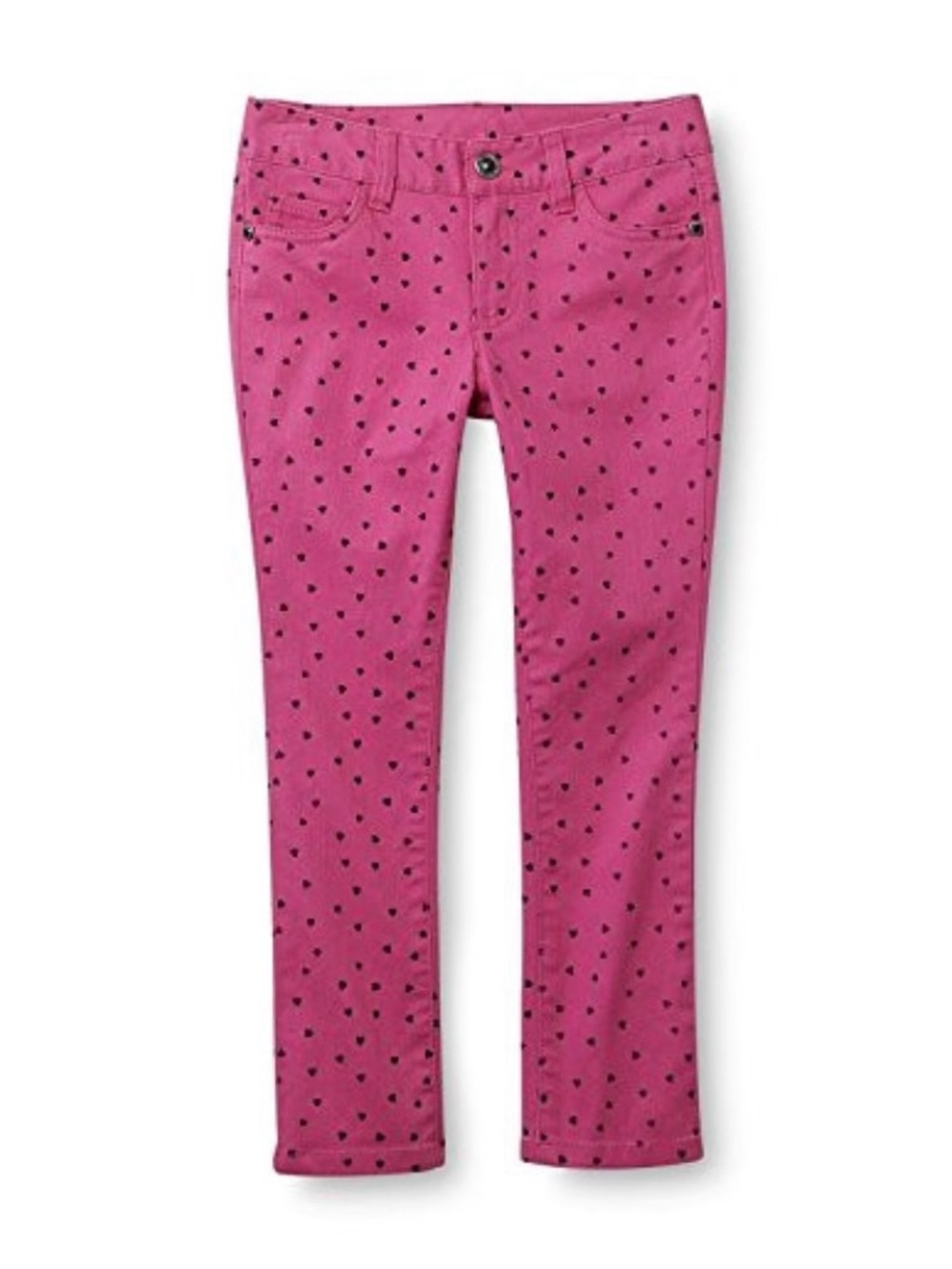 Toughskins Girl's Skinny Pink Heart Fashion Denim Pant 6X Size